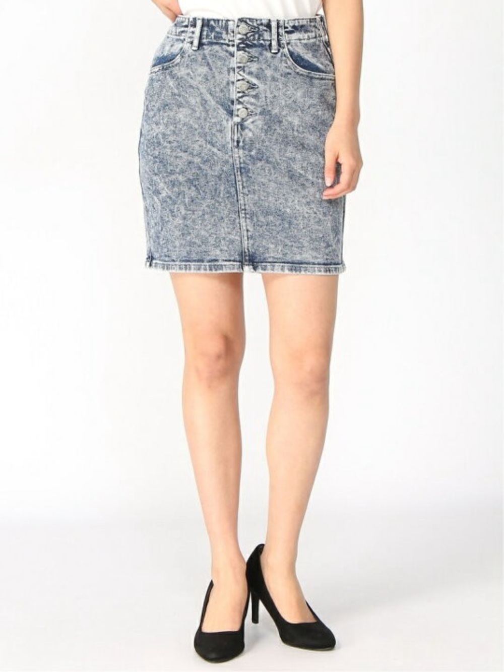 Guess Acid Wash Denim Mini Skirt - Blue